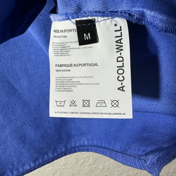 A Cold Wall Button Up Shirt Blue Faded Oversized Pockets Samuel Ross Oversized - Picture 9 of 10